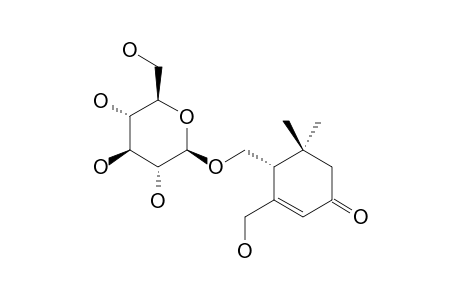 JASMINOSIDE_G;(S)-3-HYDROXYMETHYL-5,5-DIMETHYL-4-[(O-BETA-D-GLUCOPYRANOSYL)-METHYL]-CACLOHEX-2-ENONE