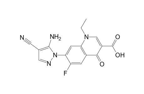 7-(5-amino-4-cyano-1-pyrazolyl)-1-ethyl-6-fluoro-4-oxo-3-quinolinecarboxylic acid