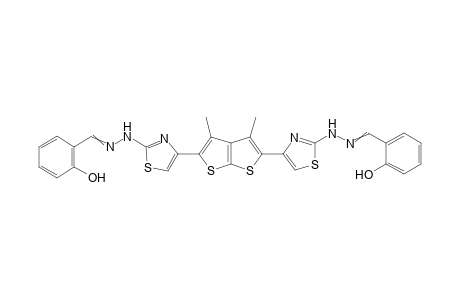 2,2'-((2,2'-(4,4'-(3,4-Dimethylthieno[2,3-b]thiophene-2,5-diyl)bis(thiazole-4,2-diyl))bis (hydrazin-2-yl-1-ylidene))bis(methanylylidene))diphenol