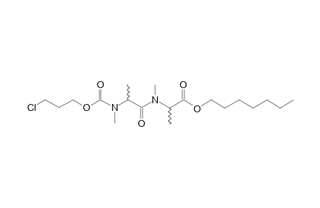 dl-Alanyl-dl-alanine, N,N'-dimethyl-N'-(3-chloropropoxycarbonyl)-, heptyl ester