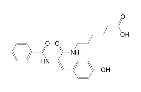 6-[[(E)-2-benzamido-3-(4-hydroxyphenyl)-1-oxoprop-2-enyl]amino]hexanoic acid