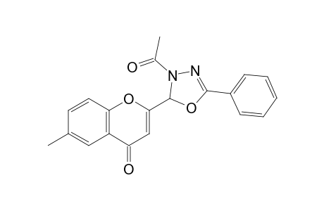 2-(3-acetyl-5-phenyl-2,3-dihydro-1,3,4-oxadiazol-2-yl)-6-methyl-4H-chromen-4-one