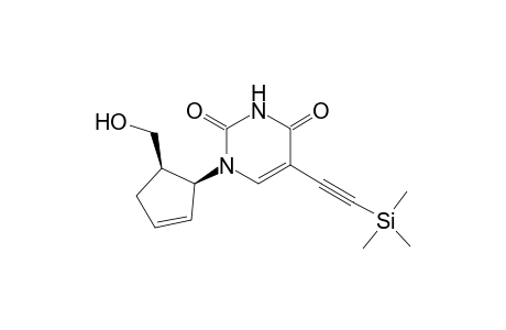 (+-)-cis-1-(2-Hydroxymethyl-4-cyclopentenyl)-5-(2-trimethylsilylethynyl)uracil