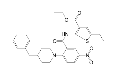 2-[[2-(4-benzylpiperidino)-5-nitro-benzoyl]amino]-5-ethyl-thiophene-3-carboxylic acid ethyl ester