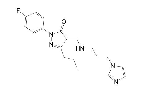 3H-pyrazol-3-one, 2-(4-fluorophenyl)-2,4-dihydro-4-[[[3-(1H-imidazol-1-yl)propyl]amino]methylene]-5-propyl-, (4E)-