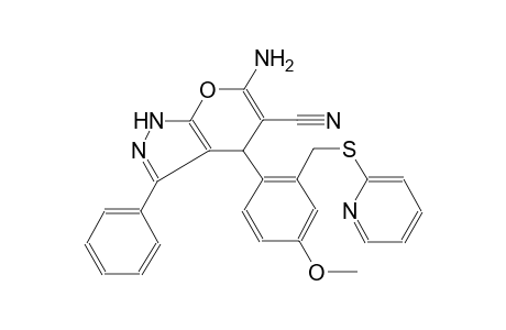 pyrano[2,3-c]pyrazole-5-carbonitrile, 6-amino-1,4-dihydro-4-[4-methoxy-2-[(2-pyridinylthio)methyl]phenyl]-3-phenyl-