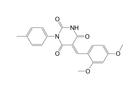 (5E)-5-(2,4-dimethoxybenzylidene)-1-(4-methylphenyl)-2,4,6(1H,3H,5H)-pyrimidinetrione
