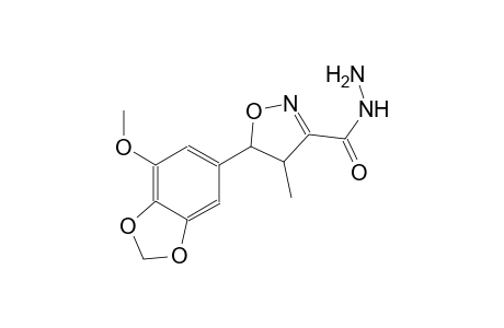 3-isoxazolecarboxylic acid, 4,5-dihydro-5-(7-methoxy-1,3-benzodioxol-5-yl)-4-methyl-, hydrazide