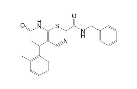 N-benzyl-2-{[3-cyano-4-(2-methylphenyl)-6-oxo-1,4,5,6-tetrahydro-2-pyridinyl]sulfanyl}acetamide