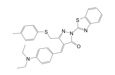 (4E)-2-(1,3-benzothiazol-2-yl)-4-[4-(diethylamino)benzylidene]-5-{[(4-methylphenyl)sulfanyl]methyl}-2,4-dihydro-3H-pyrazol-3-one