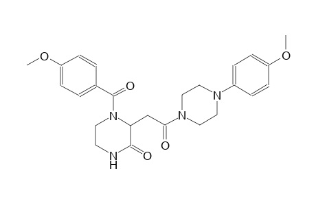 2-piperazinone, 4-(4-methoxybenzoyl)-3-[2-[4-(4-methoxyphenyl)-1-piperazinyl]-2-oxoethyl]-