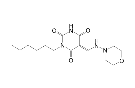 2,4,6(1H,3H,5H)-pyrimidinetrione, 1-hexyl-5-[(4-morpholinylamino)methylene]-, (5E)-