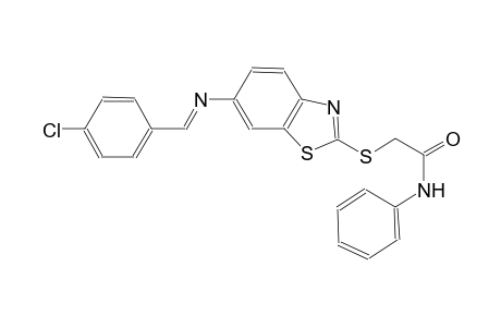 2-[(6-{[(E)-(4-chlorophenyl)methylidene]amino}-1,3-benzothiazol-2-yl)sulfanyl]-N-phenylacetamide