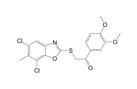 1-Ethanone, 2-[(5,7-dichloro-6-methyl-1,3-benzoxazol-2-yl)thio]-1-(3,4-dimethoxyphenyl)-