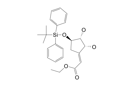 (+/-)-ETHYL-E-(4R*)-TERT.-BUTYL-DIPHENYLSILYLOXY-(2R*,3R*)-DIHYDROXYCYCLOPENTYLIDENE-ACETATE