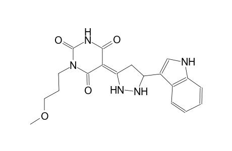 (5Z)-5-[5-(1H-indol-3-yl)-3-pyrazolidinylidene]-1-(3-methoxypropyl)-2,4,6(1H,3H,5H)-pyrimidinetrione