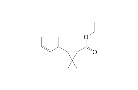Cyclopropanecarboxylic acid, 2,2-dimethyl-3-cis-(2-methyl-3-buten-2-yl)-, ethyl ester