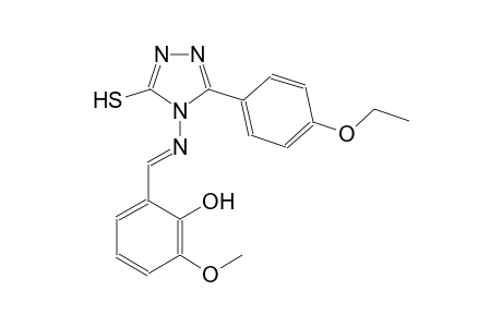 2-((E)-{[3-(4-ethoxyphenyl)-5-sulfanyl-4H-1,2,4-triazol-4-yl]imino}methyl)-6-methoxyphenol