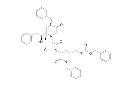 N-[2-[4-BENZYL-(2R)-[(1S)-AMINO]-2-PHENYLETHYL]-5-OXO-PIPERAZIN-1-YL]-ACETYL]-ORN(Z)-NH-BN-HYDROCHLORIDE