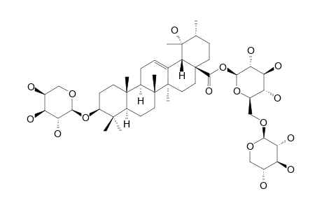 ILEXOSIDE_III;3-O-ALPHA-L-ARABINOPYRANOSYL-POMOLIC_ACID_28-O-BETA-D-XYLOPYRANOSYL-(1->6)-BETA-D-GLUCOPYRANOSIDE