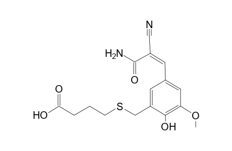 4-Hydroxy-3-methoxy-5-[(3-carboxypropyl)thiomethyl]-.alpha.-carboxamidocinnamonitrile