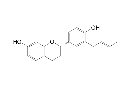 (2S)-7,4'-Dihydroxy-3'-prenyl-flavan