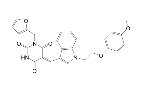 (5Z)-1-(2-furylmethyl)-5-({1-[2-(4-methoxyphenoxy)ethyl]-1H-indol-3-yl}methylene)-2,4,6(1H,3H,5H)-pyrimidinetrione