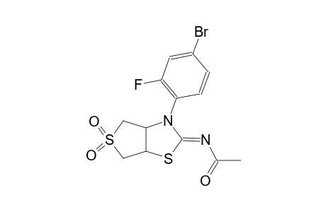 N-((2Z)-3-(4-bromo-2-fluorophenyl)-5,5-dioxidotetrahydrothieno[3,4-d][1,3]thiazol-2(3H)-ylidene)acetamide