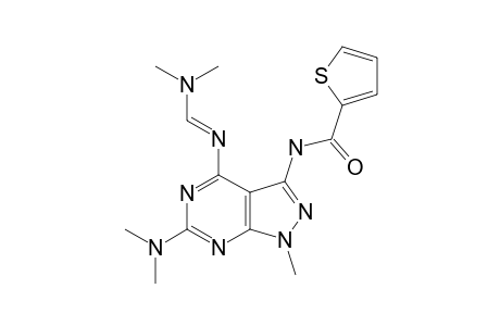 6-DIMETHYLAMINO-4-DIMETHYLAMINOAZOMETHINO-1-METHYL-3-[(THIOPHENE-2-CARBONYL)-AMINO]-PYRAZOLO-[3,4-D]-PYRIMIDINE