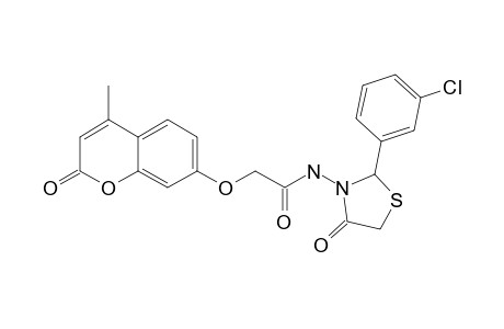 N-[2-(3-CHLOROPHENYL)-4-OXOTHIAZOLIDIN-3-YL]-2-(4-METHYL-2-OXO-2H-CHROMEN-7-YLOXY)-ACETAMIDE