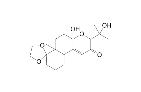 4'a,5',6',6'a,8',9',10',10'a-Octahydro-4'a-hydroxy-3'-(1'-hydroxy-1'-methylethyl)-6'a-methylspiro[1,3-dioxolane-2,7'(7'H)-naphtho[2,1-b]pyran]-2'(3'H)-one isomer