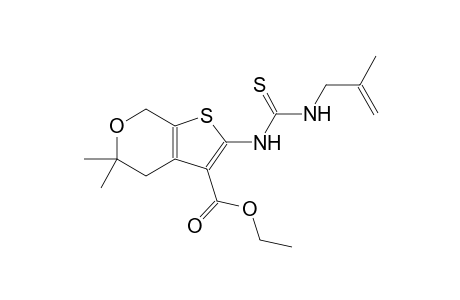 5H-thieno[2,3-c]pyran-3-carboxylic acid, 4,7-dihydro-5,5-dimethyl-2-[[[(2-methyl-2-propenyl)amino]carbonothioyl]amino]-, ethyl ester