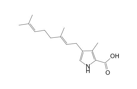 3-Methyl-4-(3,7-dimethyocta-2,6-dienyl)pyrrole-2-carboxyloic acid