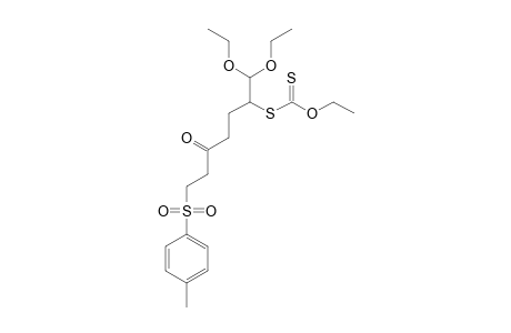 DITHIOCARBONIC-ACID-S-[1-DIETHOXYMETHYL-4-OXO-6-(TOLUENE-4-SULFONYL)-HEXYL]-ESTER-O-ETHYLESTER