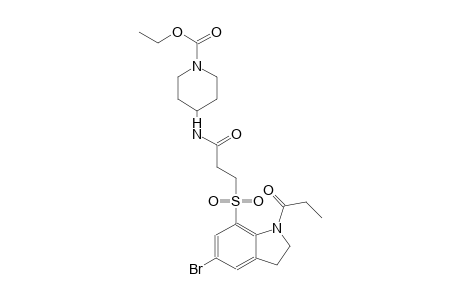 1-piperidinecarboxylic acid, 4-[[3-[[5-bromo-2,3-dihydro-1-(1-oxopropyl)-1H-indol-7-yl]sulfonyl]-1-oxopropyl]amino]-, ethyl ester