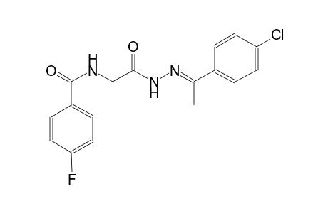 N-(2-{(2E)-2-[1-(4-chlorophenyl)ethylidene]hydrazino}-2-oxoethyl)-4-fluorobenzamide