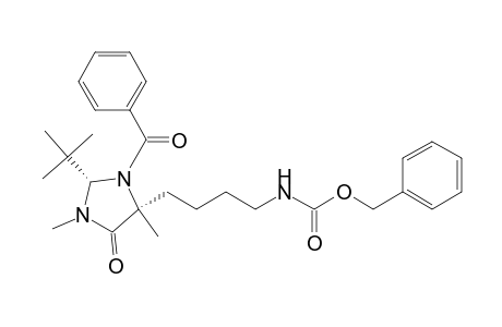 Carbamic acid, [4-[3-benzoyl-2-(1,1-dimethylethyl)-1,4-dimethyl-5-oxo-4-imidazolidinyl]butyl]-, phenylmethyl ester, (2S-cis)-