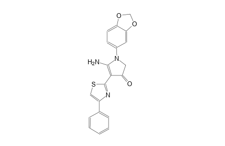 3H-pyrrol-3-one, 5-amino-1-(1,3-benzodioxol-5-yl)-1,2-dihydro-4-(4-phenyl-2-thiazolyl)-