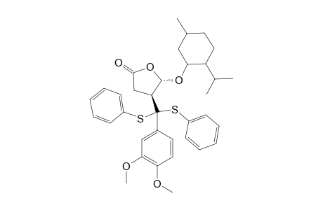 (-)-(4R,5R)-4-[3',4'-Dimethoxy-.alpha.,.alpha.-bis(phenylthio)benzyl]-5-(1-menthyloxy)butyrolactone