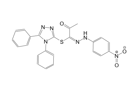 4,5-diphenyl-4H-1,2,4-triazol-3-yl (1E)-N-(4-nitrophenyl)-2-oxopropanehydrazonothioate
