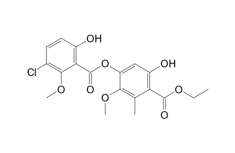 ethyl 4-(3'-chloro-6'-hydroxy-2'-methoxybenzoyloxy)-6-hydroxy-3-methoxy-2-methylbenzoate