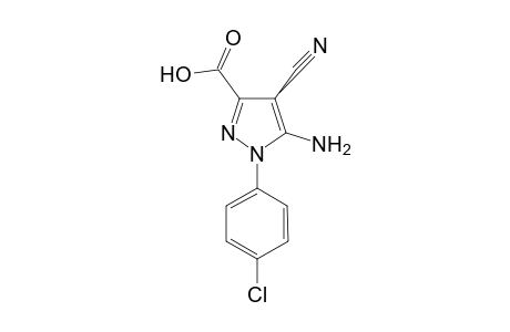 1H-Pyrazole-3-carboxylic acid, 5-amino-1-(4-chlorophenyl)-4-cyano-