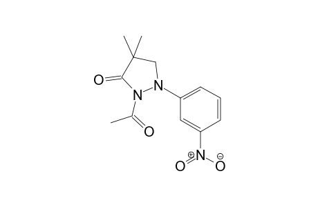 3-Pyrazolidinone, 2-acetyl-4,4-dimethyl-1-(3-nitrophenyl)-