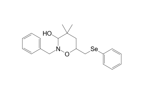 3,4,5,6-Tetrahydro-2-benzyl-3-hydroxy-4,4-dimethyl-6-[(phenylseleno)methyl]-2H-1,2-oxazine