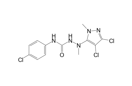 4-(p-chlorophenyl)-1-(3,4-dichloro-1-methylpyrazol-5-yl)-1-methylsemicarbazide