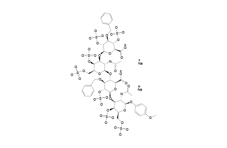 #37-DISODIUM-SALT;4-METHOXYPHENYL-O-(3-O-BENZYL-2,4-DI-O-SULFO-BETA-D-GLUCOPYRANOSYLURONIC-ACID)-(1->3)-O-(2-ACETAMIDO-2-DEOXY-4,6-DI-O-SULFO-BETA-D-GAL