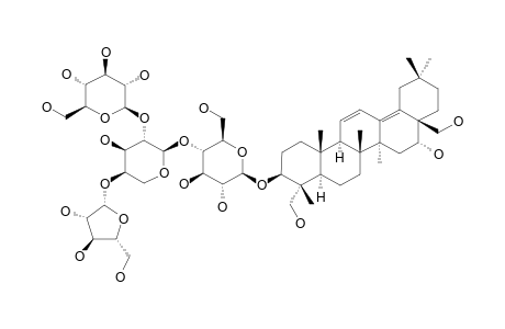 POLYCARPONOSIDE_A;3-BETA-O-{BETA-D-GLUCOPYRANOSYL-(1->2),ALPHA-L-ARABINOFURANOSYL-(1->4)-[ALPHA-L-ARABINOPYRANOSYL-(1->4)]-BETA-D-GLUCOPYRANOSYL}