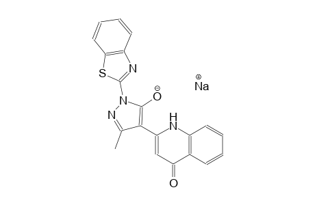 sodium 1-(1,3-benzothiazol-2-yl)-3-methyl-4-(4-oxo-1,4-dihydro-2-quinolinyl)-1H-pyrazol-5-olate