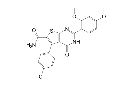 5-(4-Chlorophenyl)-3,4-dihydro-2-(2,4-dimethoxyphenyl)-4-oxothieno[2,3-d]pyrimidine-6-carboxamide