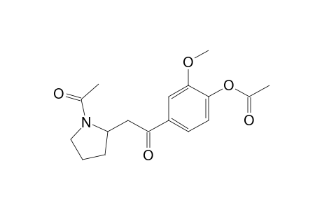 Pyrrolidine, 1-acetyl-2-[2-[4-(acetyloxy)-3-methoxyphenyl]-2-oxoethyl]-, (.+-.)-